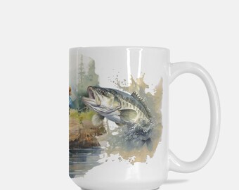 Bear Fishing Mug Deluxe 15oz.