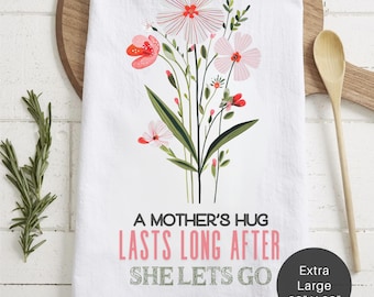 Floral Mother's Hug Tea Towel - Extra Large Kitchen Decor