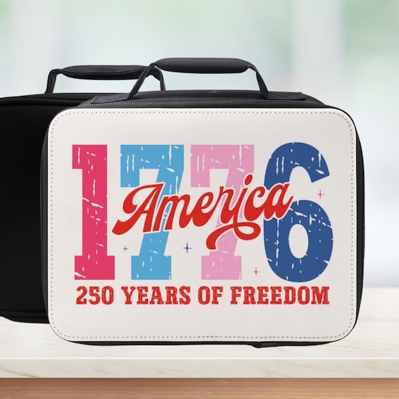 Trendy Colorful USA Freedom Insulated Lunch Bag - USA Semi Quincentennial Lunchbox