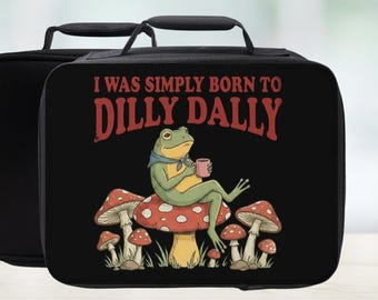 Dilly Dally Frog Insulated Lunch Bag - Funny Animal Lunchbox