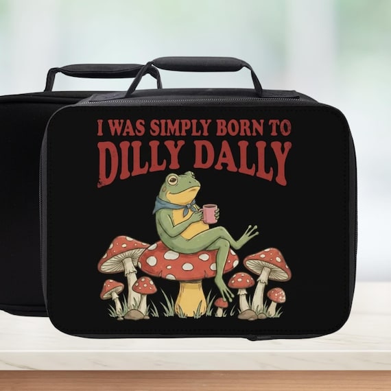 Dilly Dally Frog Insulated Lunch Bag - Funny Animal Lunchbox
