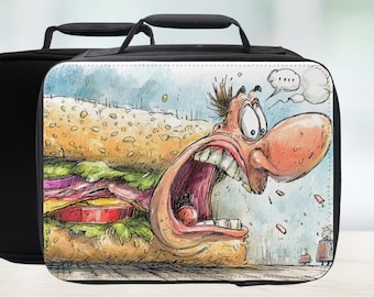 The Face Of Hangry Lunch Bag - Adult Art Lunchbox - Fun Foodie Gift
