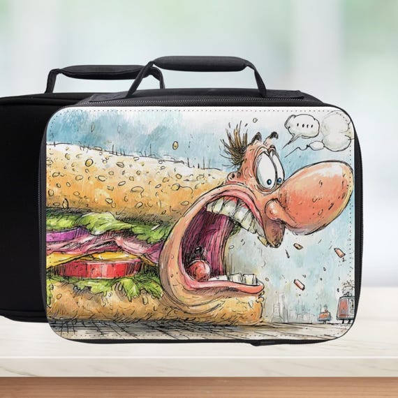 The Face Of Hangry Lunch Bag - Adult Art Lunchbox - Fun Foodie Gift