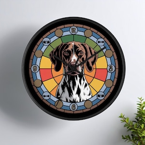 German Shorthaired Pointer Colorful Wall Clock — Dog Home Decor | Pet Housewarming