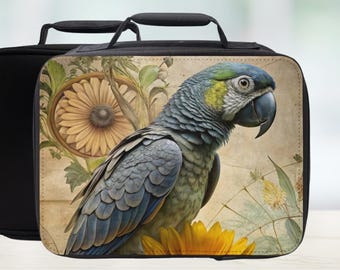 Grey Parrot Insulated Lunch Bag - Bird Lover Lunchbox