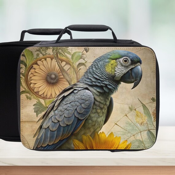 Grey Parrot Insulated Lunch Bag - Bird Lover Lunchbox