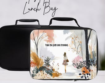 Custom Lunch Box – Watercolor Design – Insulated Cute Lunch Bag for Women – Gift Ready