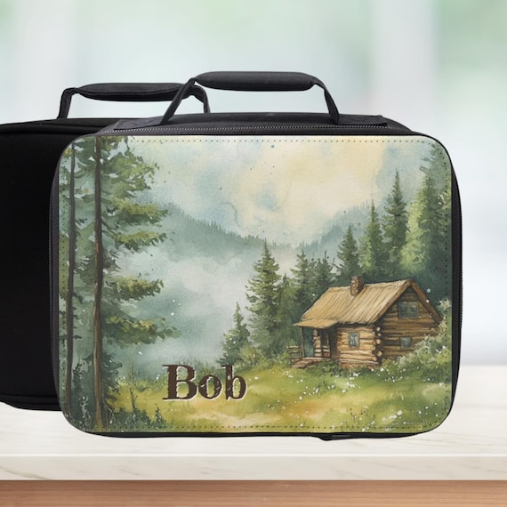 Custom Cabin In The Mountains Insulated Lunch Bag - Wilderness Lunchbox