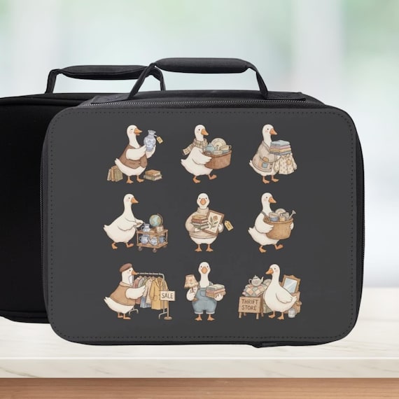 Silly Goose Thrifting Insulated Lunch Bag - Trendy Lunchbox For Vintage Shoppers