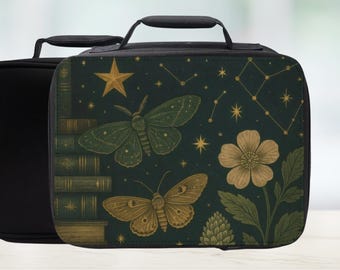 Celestial Book Lover Dreams Insulated Lunch Bag - Moth Lunchbox