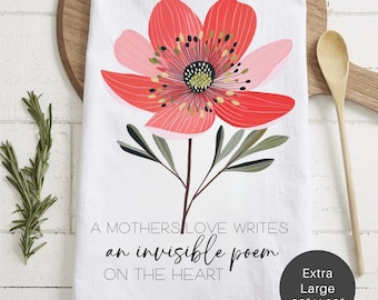 Floral Mother's Love Tea Towel – Extra Large Kitchen Decor