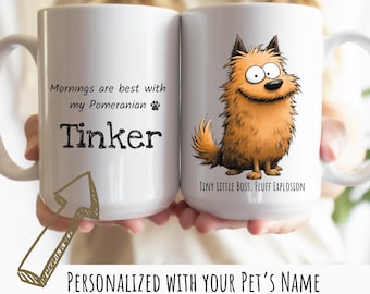 Personalized Pomeranian Dog Mug: Custom Pet Portrait Cup
