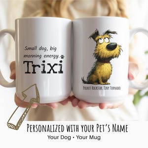 Personalized Yorkie Dog Mug: Custom Pet Name Coffee Cup