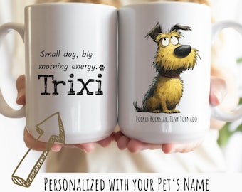 Personalized Yorkie Dog Mug: Custom Pet Name Coffee Cup