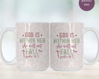 Christian Inspirational Faith Mug Deluxe 15oz. - Psalms Gift For Her