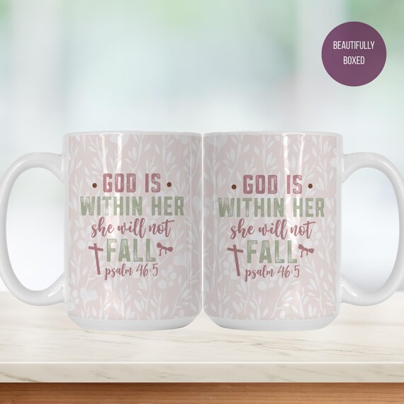 Christian Inspirational Faith Mug Deluxe 15oz. - Psalms Gift For Her