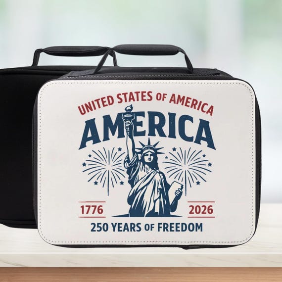 Lady Liberty 250 Years Insulated Lunch Bag - Semi-quincentennial  Lunchbox