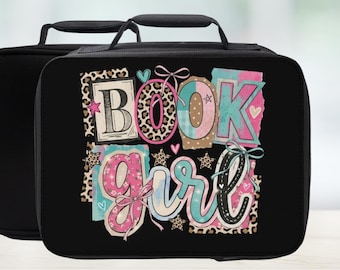 Book Girl Lunch Bag – Preppy Insulated Tote for Bookworms