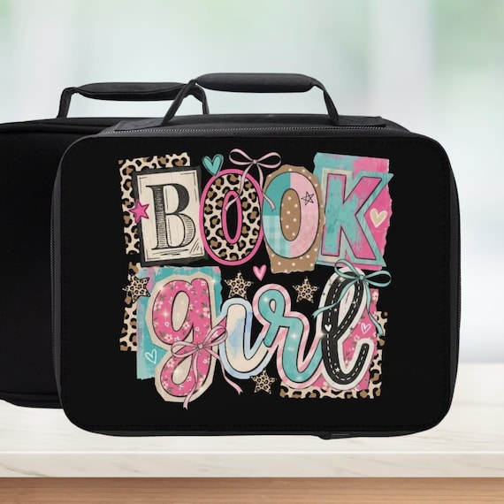 Book Girl Lunch Bag – Preppy Insulated Tote for Bookworms
