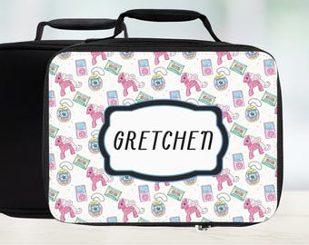 Personalized Retro 90's Pony Lunch Bag — Custom Name Gen X Lunchbox
