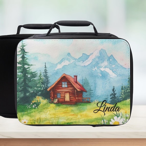 Custom Summer Cabin Insulated Lunch Bag  Wilderness Lunchbox