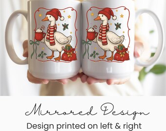 Cocoa Christmas Goose Glossy Mug - Cute Animal Lover Gift - Festive Decor - Holiday Spirit Present - Arrives Gift Ready