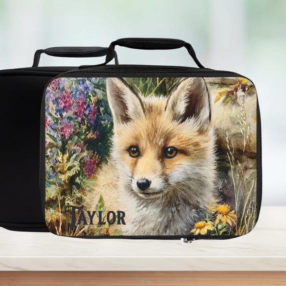 Custom Fox Lunch Bag — Personalized Woodland Animal Lunchbox
