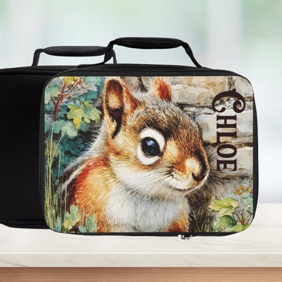 Personalized Chipmunk Lunch Bag — Woodland Animal Lunchbox