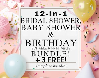 ULTIMATIVES PAKET bearbeitbarer EINLADUNGEN: Genießen Sie 12 atemberaubende Designs + 3 kostenlose Komplettierungen, um Ihre Feierlichkeiten unvergesslich zu machen!