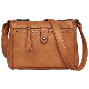 Cartera cruzada Kinsley de porte oculto con RFID de Lady Conceal, con cremalleras con cierre y funda universal.