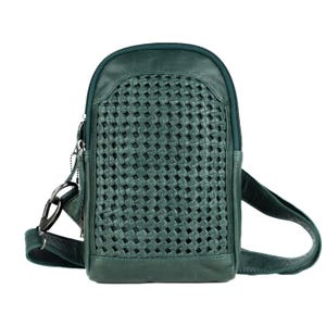 Concealed Carry Bristol Sling Leather Backpack by Lady Conceal - Ambidextrous YKK Locking with Universal Holster
