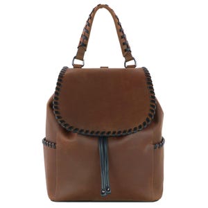 Concealed Carry Allie Leather Backpack by Lady Conceal - Locking Zippers and Universal Holster