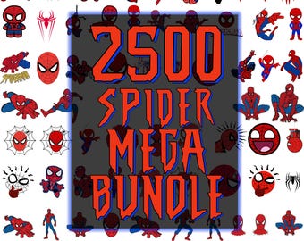 Spiderman Mega Bundle, SVG, PNG, Clipart, and Font Pack (Digital Download)
