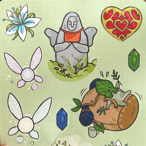 Legend of Zelda Tears of the Kingdom TOTK Hyrule Sticker Sheet Set