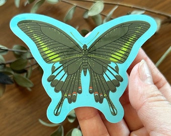 Peacock Swallowtail Butterfly Sticker Eco Friendly Sustainable Biodegradable Laptop Bumper Water Bottle