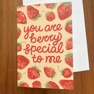 Tu sei Berry Speciale per me Fragola Frutta Biglietto d'auguri Ecologico Sostenibile Carino Kawaii Bambini Cibo Compleanno Amore