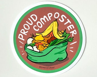 Proud Composter Eco Friendly Sustainable Bottle Laptop Sticker Decal