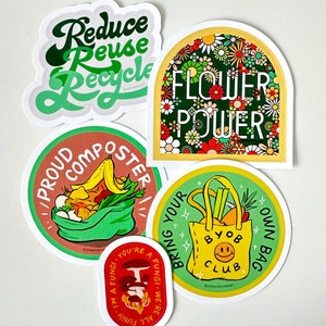 Reduce Reuse Recycle Eco Friendly Sustainable Bottle Laptop Sticker ...