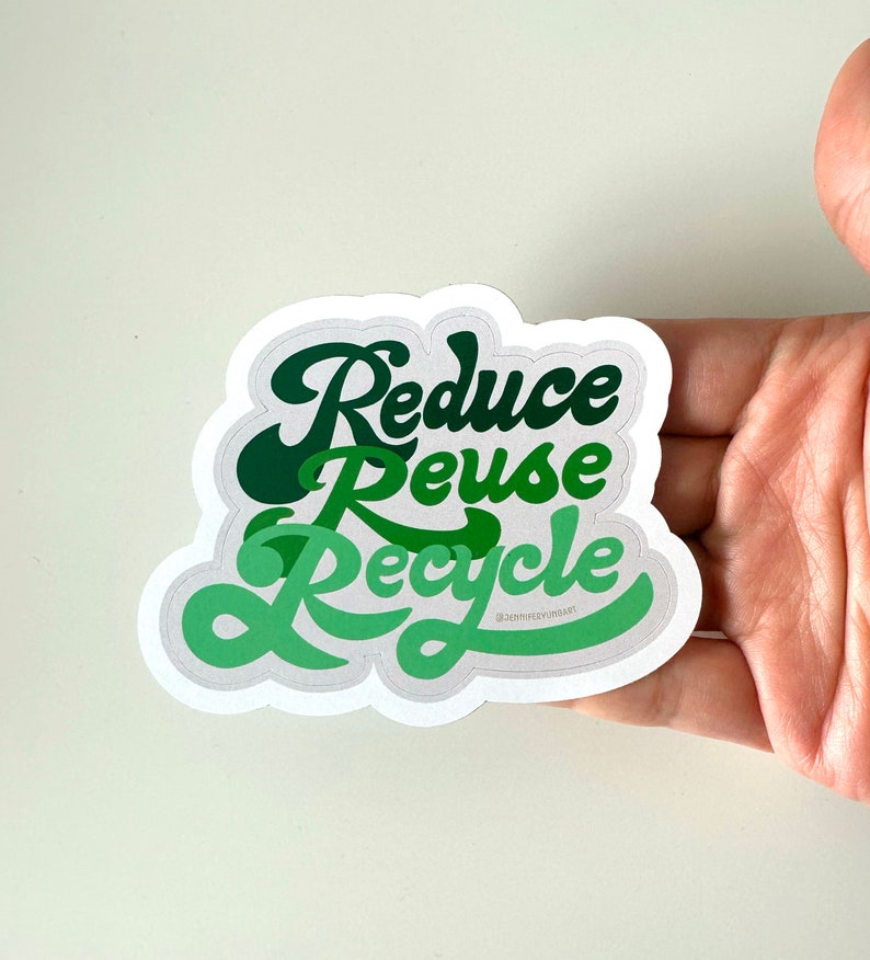 Reduce Reuse Recycle Eco Friendly Sustainable Bottle Laptop Sticker ...