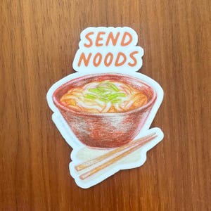 Enviar Noods Udon Noodles Comida Asiática Adesivo Pauzinhos Garrafa Sustentável Decalque Para Laptop