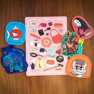 Servizio di consegna Jiji Cat Foodie Articoli Ragazza Femminile Ghibli Set di adesivi Cartolina Stampa artistica immagine 10
