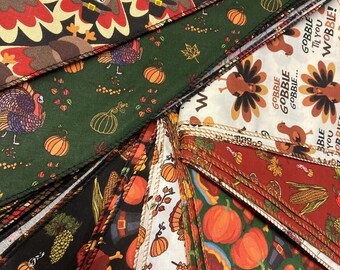108 Piece Groomer's Pack THANKSGIVING Print Bandanas