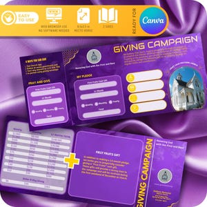 Plantilla de tarjeta de campaña de donación para la recaudación de fondos de la iglesia Tarjeta de apoyo para la campaña de donación basada en la fe Tarjeta de conexión de campaña de caridad para Canva
