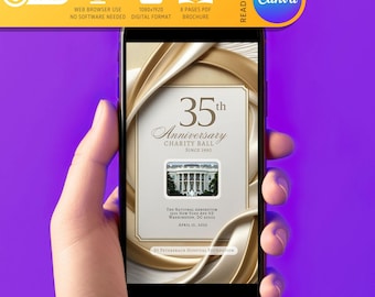 Anniversary Gala Program Template | Elegant Cream Design (Digital Download)
