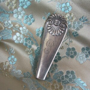 Lapel Pin Scarf Pin Brooch Silverware Spoon Handle Monogram Initial Vintage Silver Mono P  - Many to choose from in my shop!!!