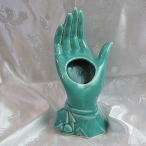 Vintage Mccoy Green Hand Vase Ceramic Planter Nic Nac Home Decor