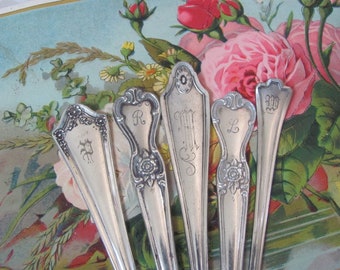 Beautiful Silverware Silver Hair Bun Stick Pick // All have Monograms -  Many to choose from!!!