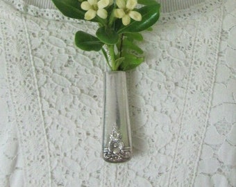 Beautiful Wearable Silver Flower Bud Vase Necklace Pendant  // Gift Idea Unique Handmade - Many to choose from in my shop!!