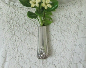 Beautiful Wearable Silver Flower Bud Vase Necklace Pendant  // Gift Idea Unique Handmade - Many to choose from in my shop!!