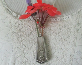 Beautiful Wearable Silver Flower Bud Vase Necklace Pendant //  Gift Idea Unique Handmade - Many to choose from in my shop!!